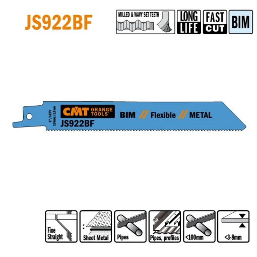 JS922BF-20 Piła szablasta L   150 I   130 H   19 K   0,90 TS    1,8