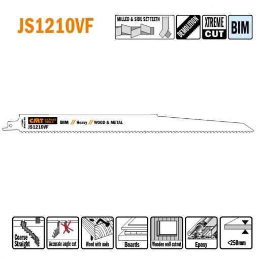 JS1210VF-5 Piła szablasta L   300 I   280 H   22 K   1,60 TS   3,2-5